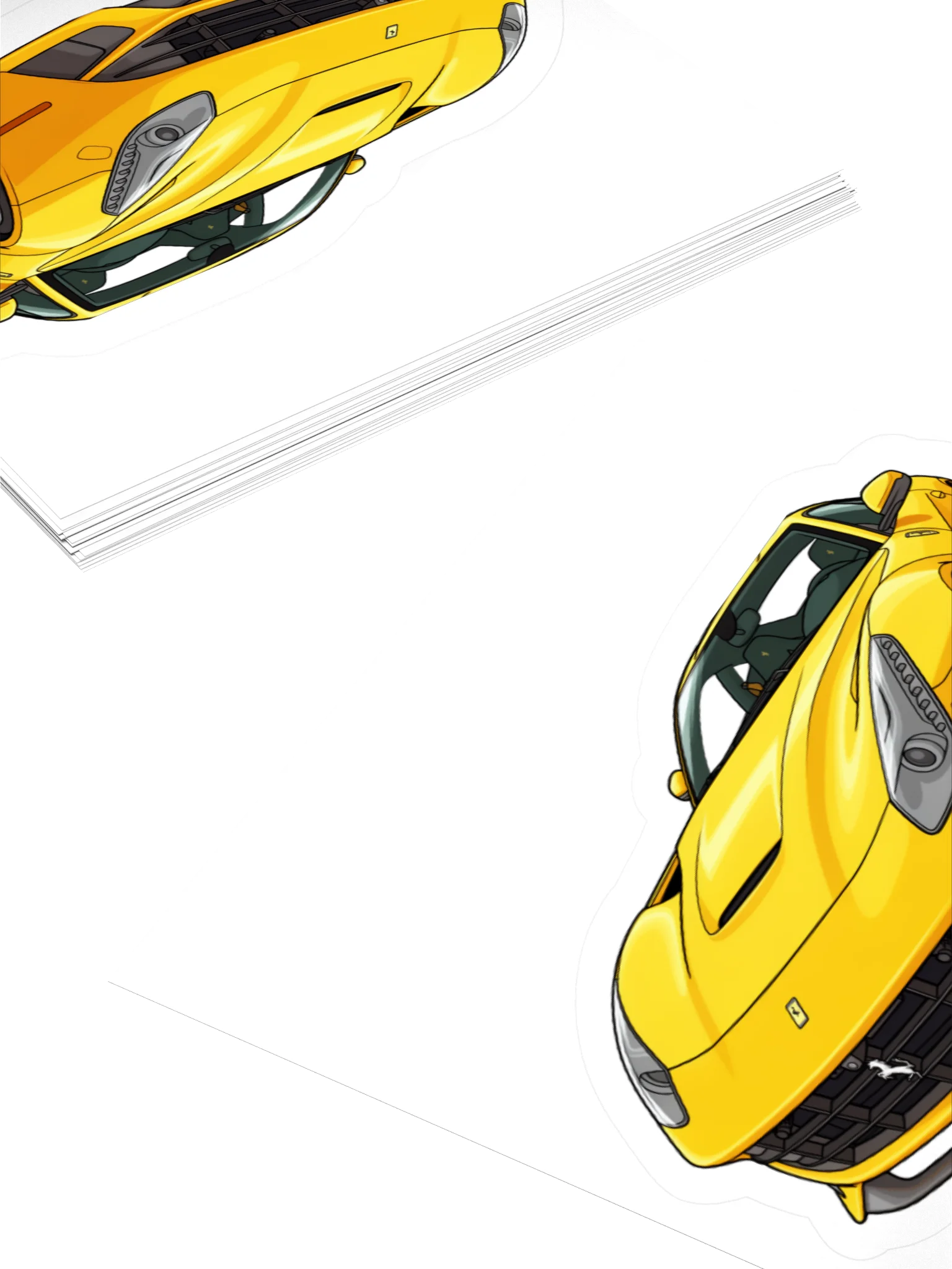 Yellow Ferrari F12 Berlinetta Sticker (Retro, Sketch, Silhouette) product image (11)