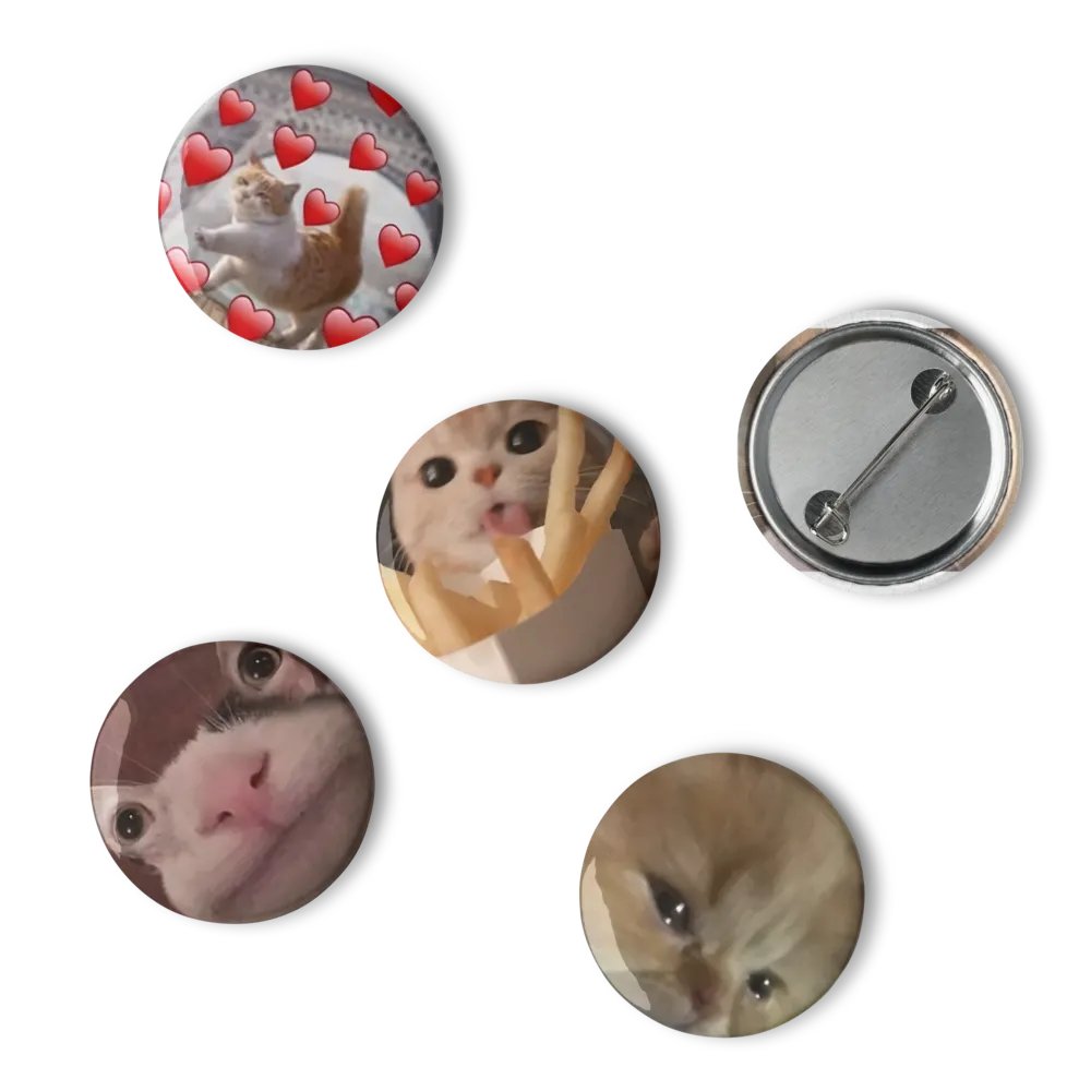 Set of Pin Buttons: Meme Cats 25 product image (6)