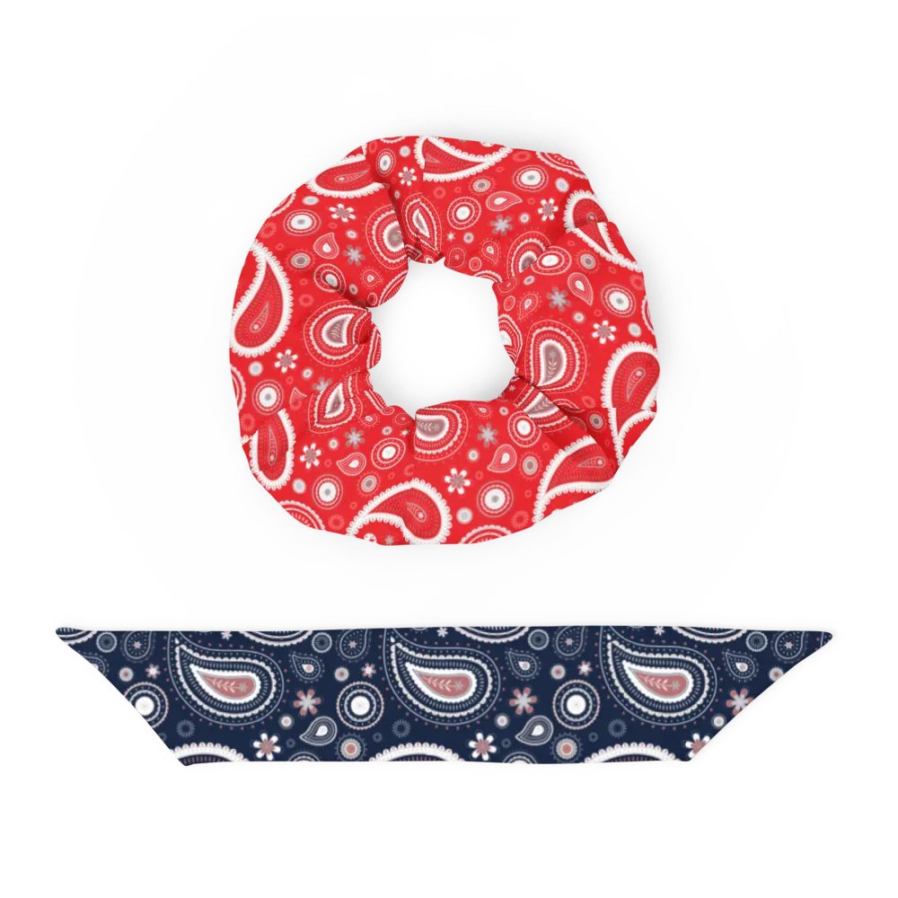 Red/Navy Paisley Dreams All-Over Print Scrunchie product image (10)