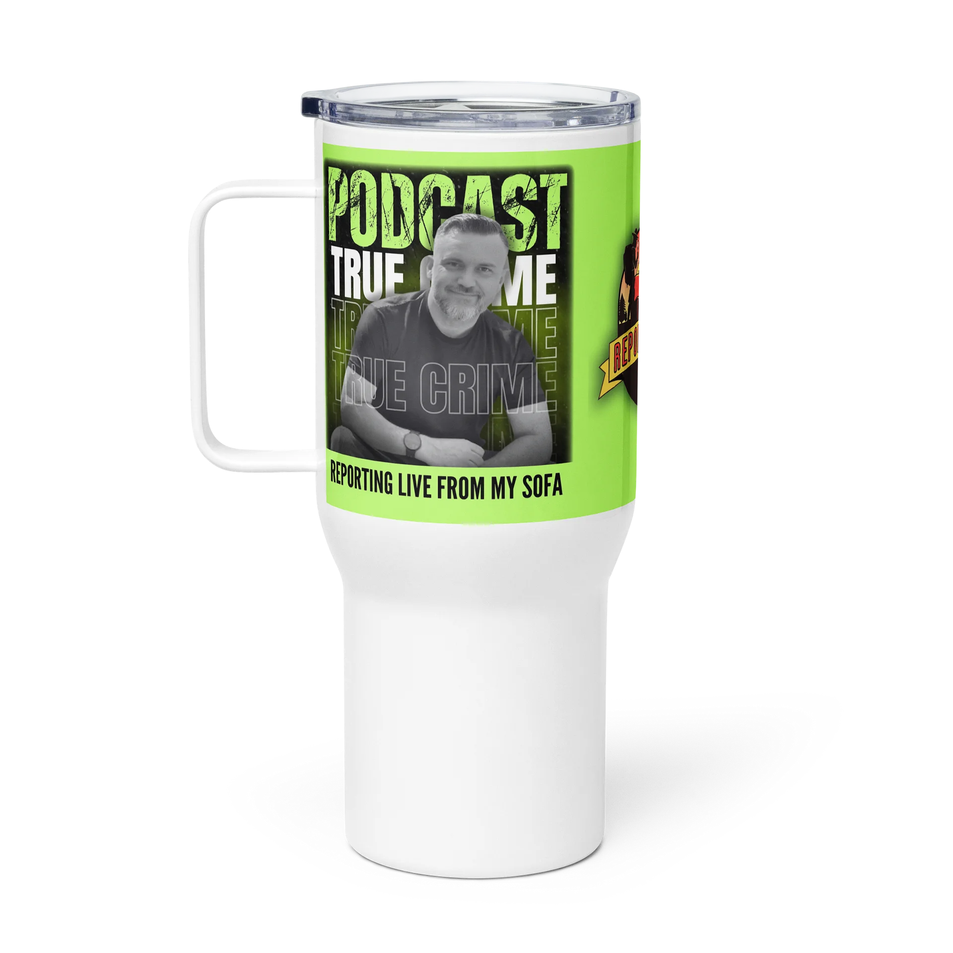 Reporting Live From My Sofa Podcast Travel Mug product image (4)