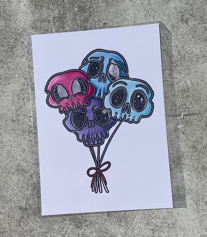 Skulloons A5 Fine Art Print product image (1)