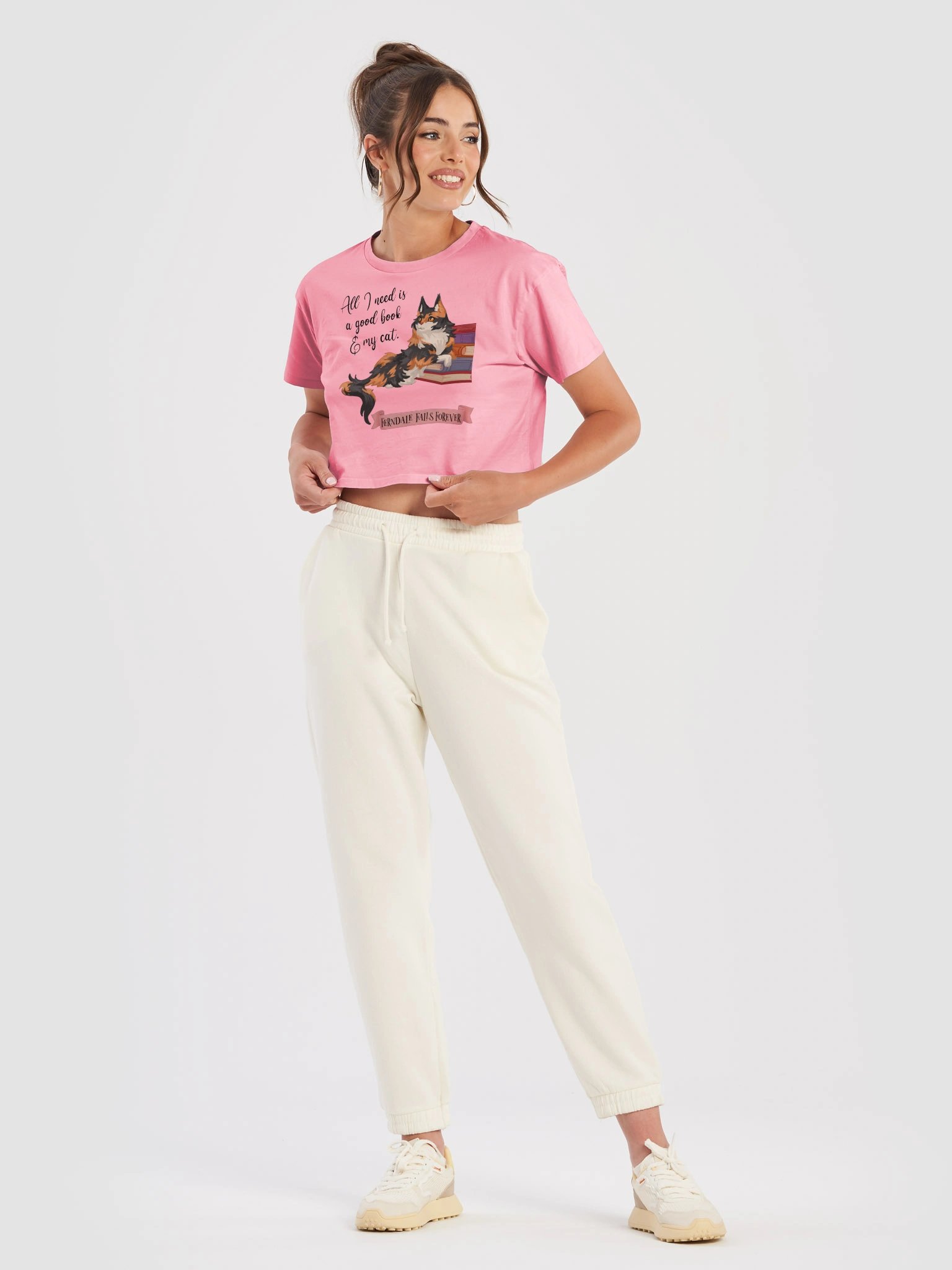 Cat and Book Crop Top product image (2)