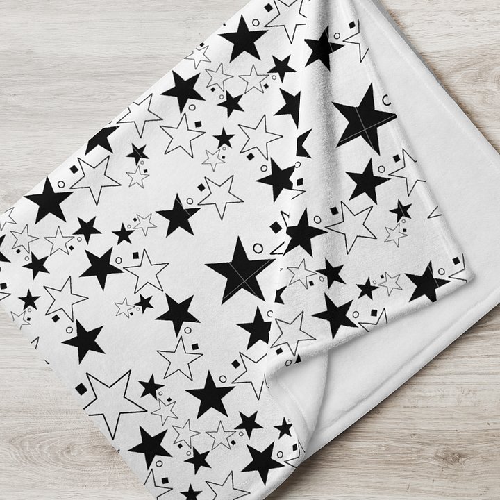 Star Square Circle Star - White - throw blanket product image (2)
