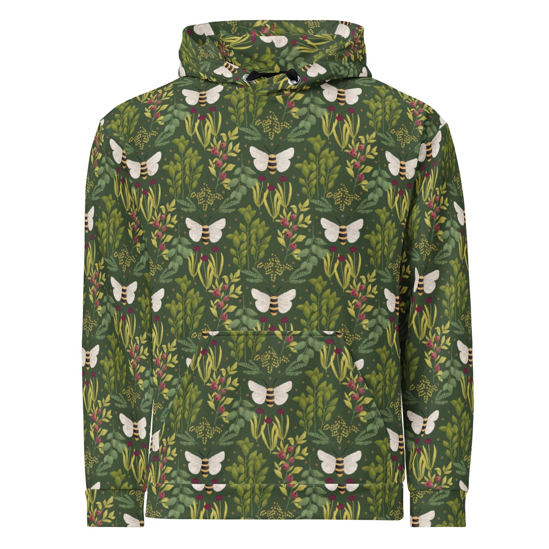 Bees and Foliage Unisex Cotton Hoodie product image (1)