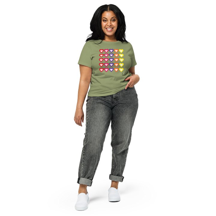 Vibrant Colorful Valentine's Hearts Women's High-Waisted Tee product image (1)
