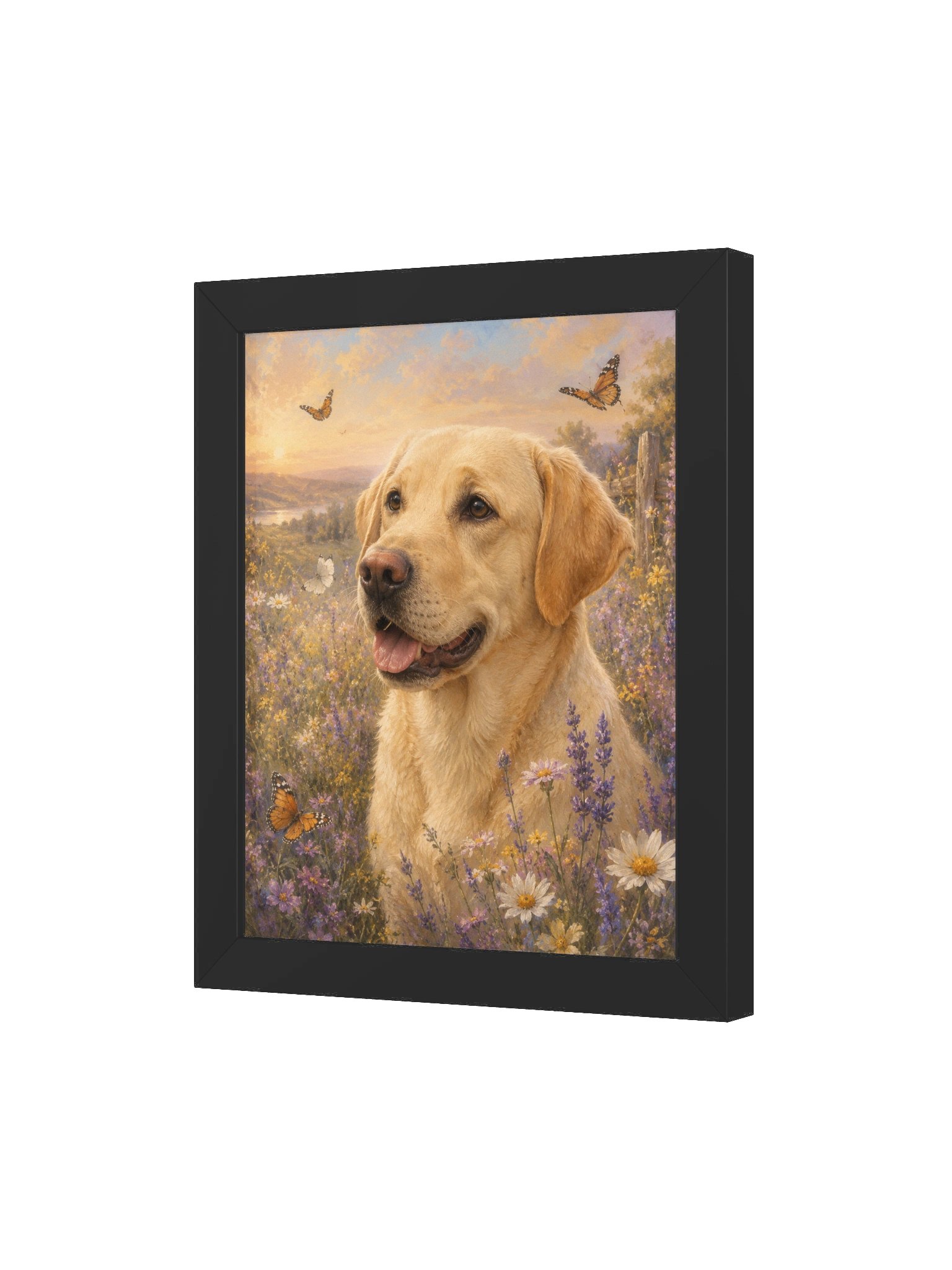 Sunlit Labrador Butterfly Meadow Poster product image (3)