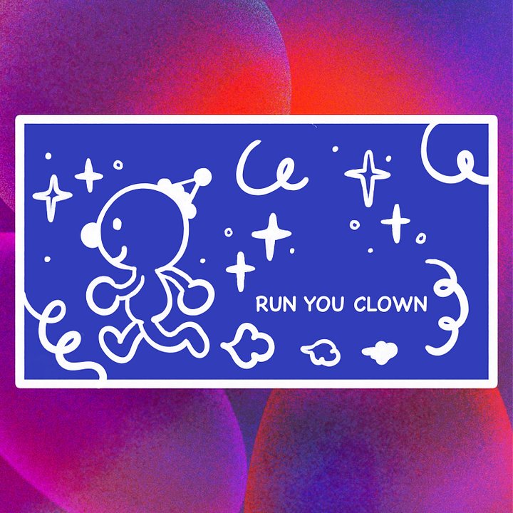 RUN CLOWN Iron on Patch product image (1)