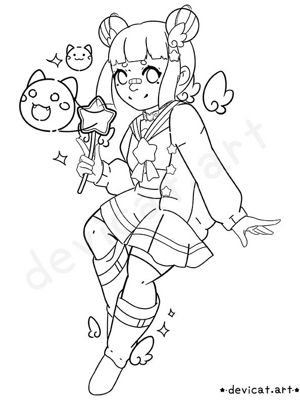 CandiCat Floating Dreams 2025 Coloring Page product image (1)