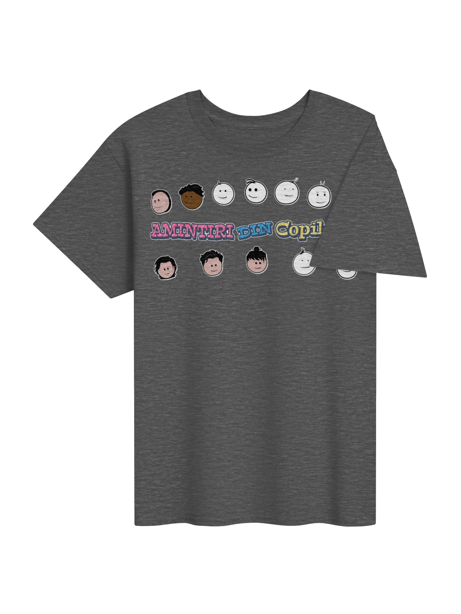👕 Tricou Gri Cărbune Bărbați „Amintiri Din Copilărie” – Personajele product image (4)