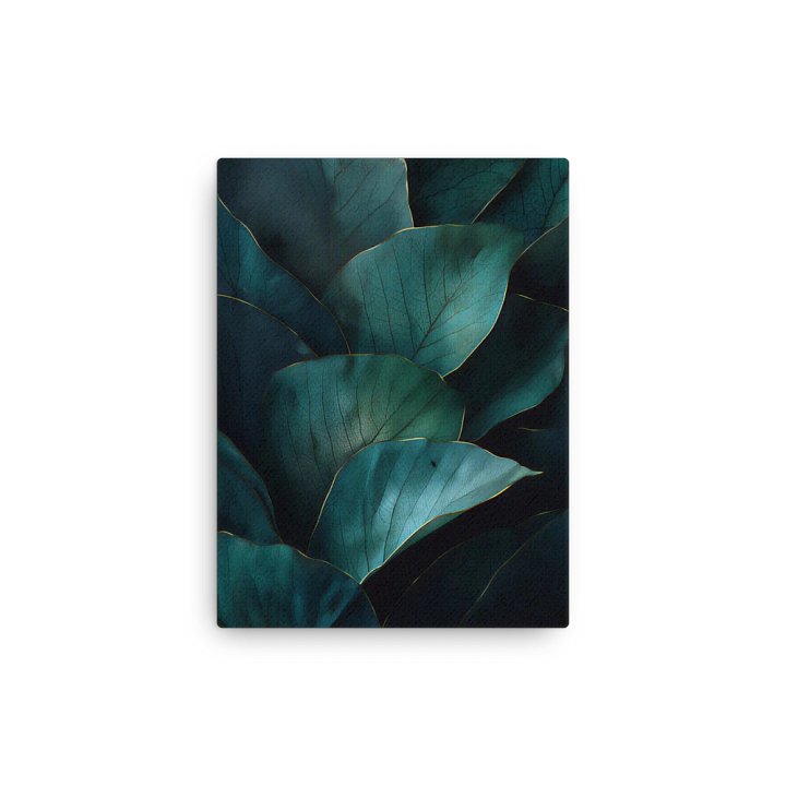 Midnight Botanical Harmony – Abstract Teal Leaf Art product image (13)