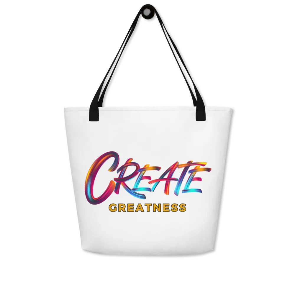 Create Greatness Large Print Tote Bag product image (1)