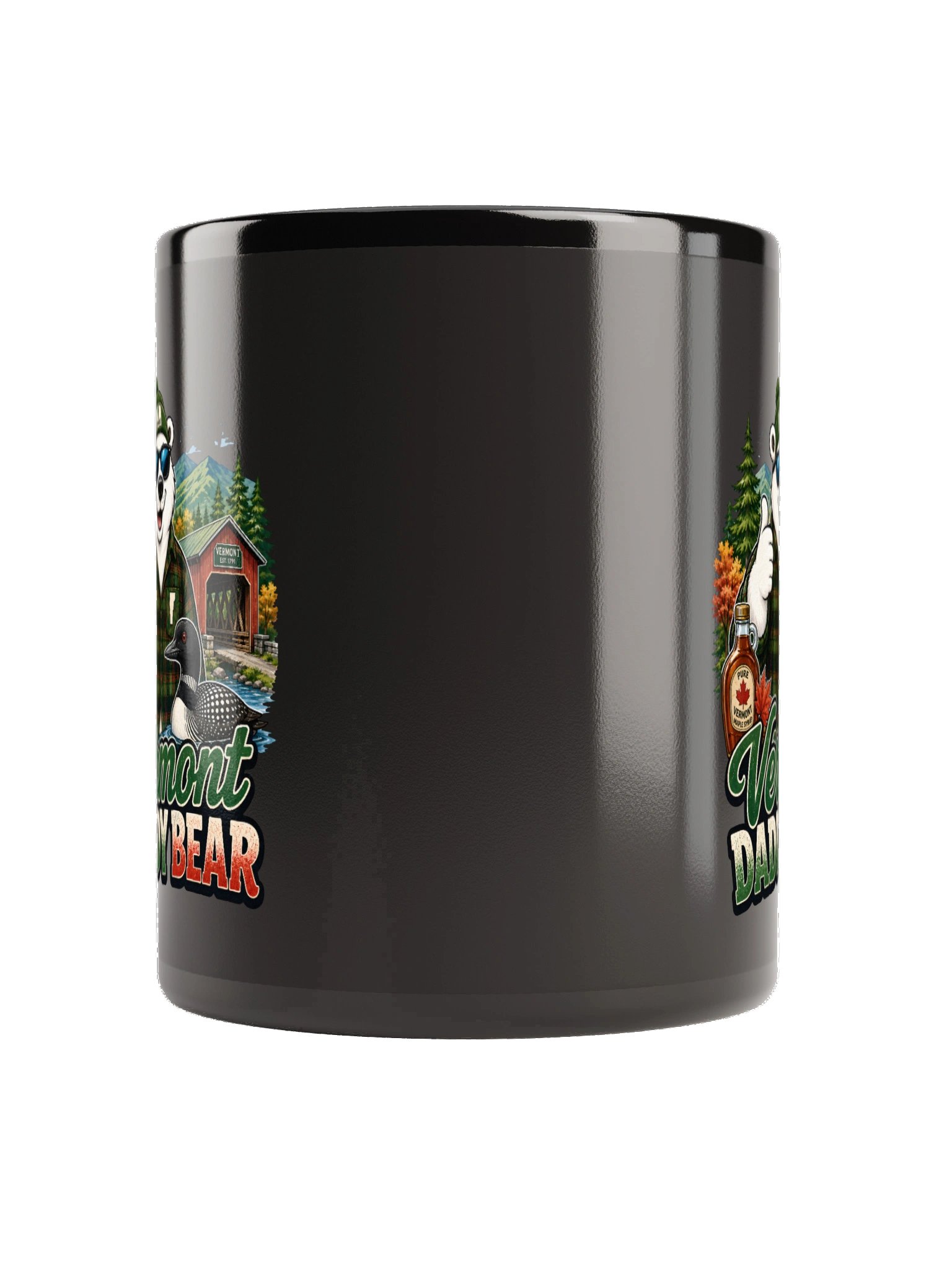 Vermont Daddy Bear Retro Polar Bear Covered Bridge Design product image (4)