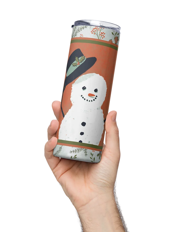 “Snowman Hello” 20-Ounce Stainless Steel Tumbler with Straw product image (2)