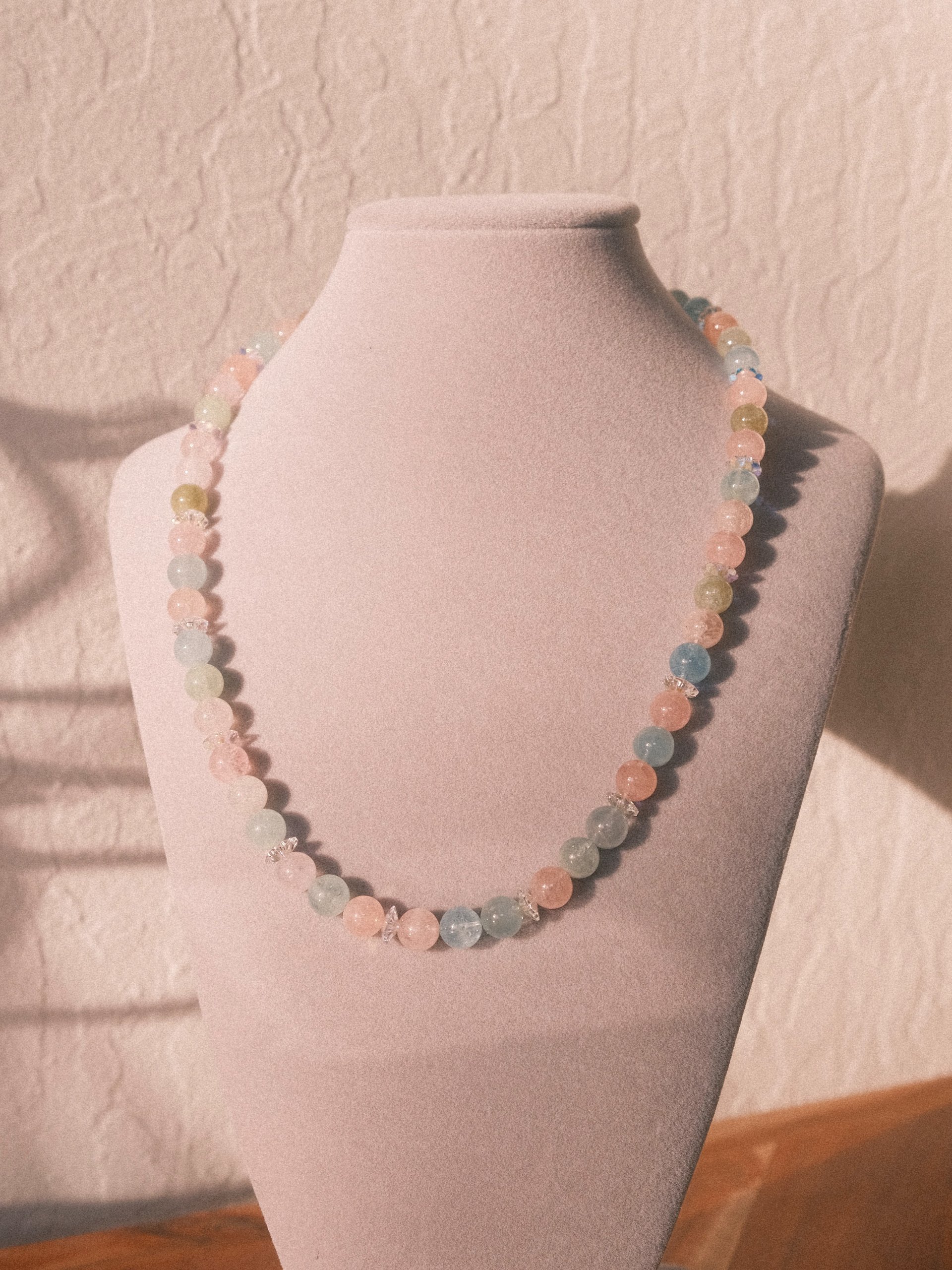 Soft spirit - Aquamarine & morganite necklace product image (8)