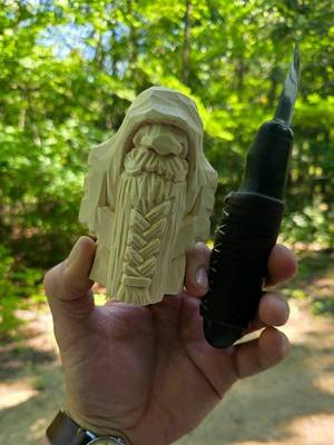 How to Carve a Curly Moustache!  Tools are shown in the video, Roughout knife, dockyard U and an Mstein V tool #woodcarving #whittling #stepbystep #fantasyartist #woodcarver 