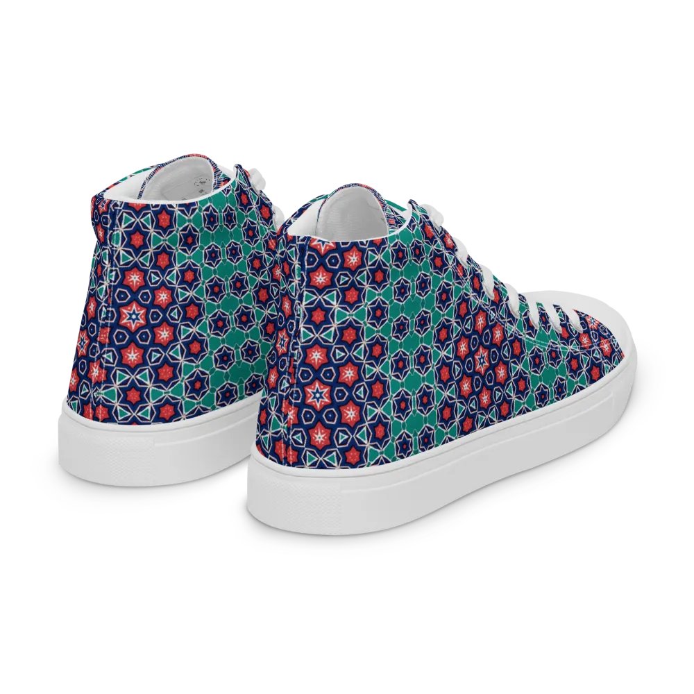 Symmetry Chic: Geometric High Top Canvas Shoes product image (9)