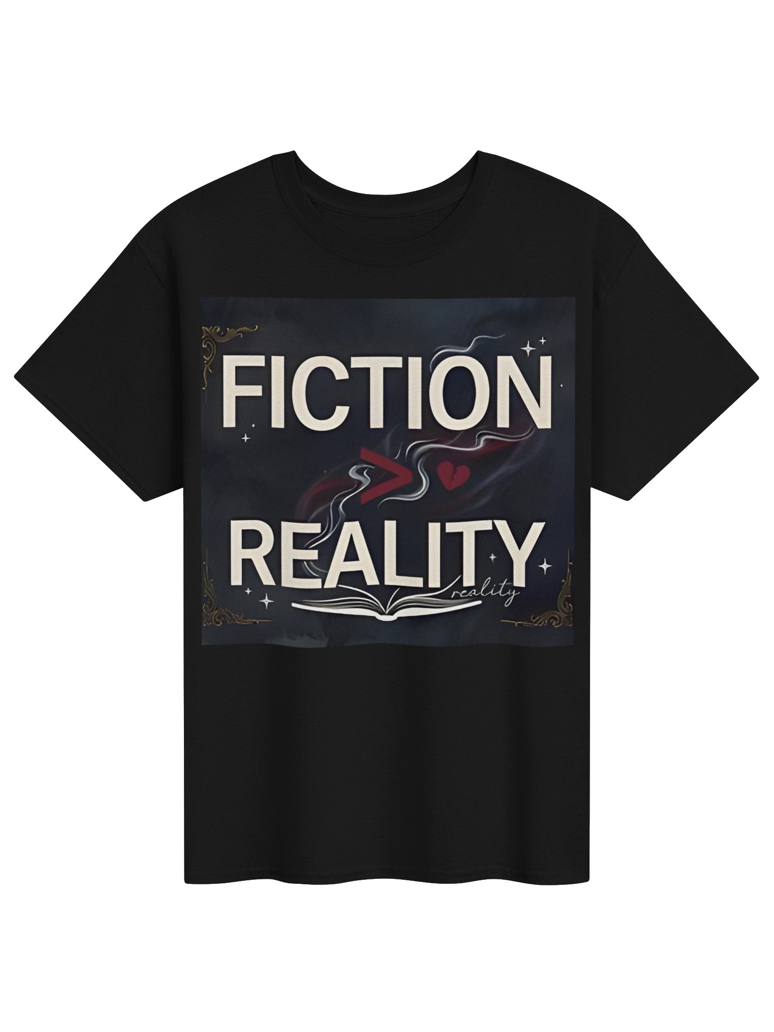 Fiction Over Reality Book Lover T-Shirt for Readers Who Escape Into Books product image (1)