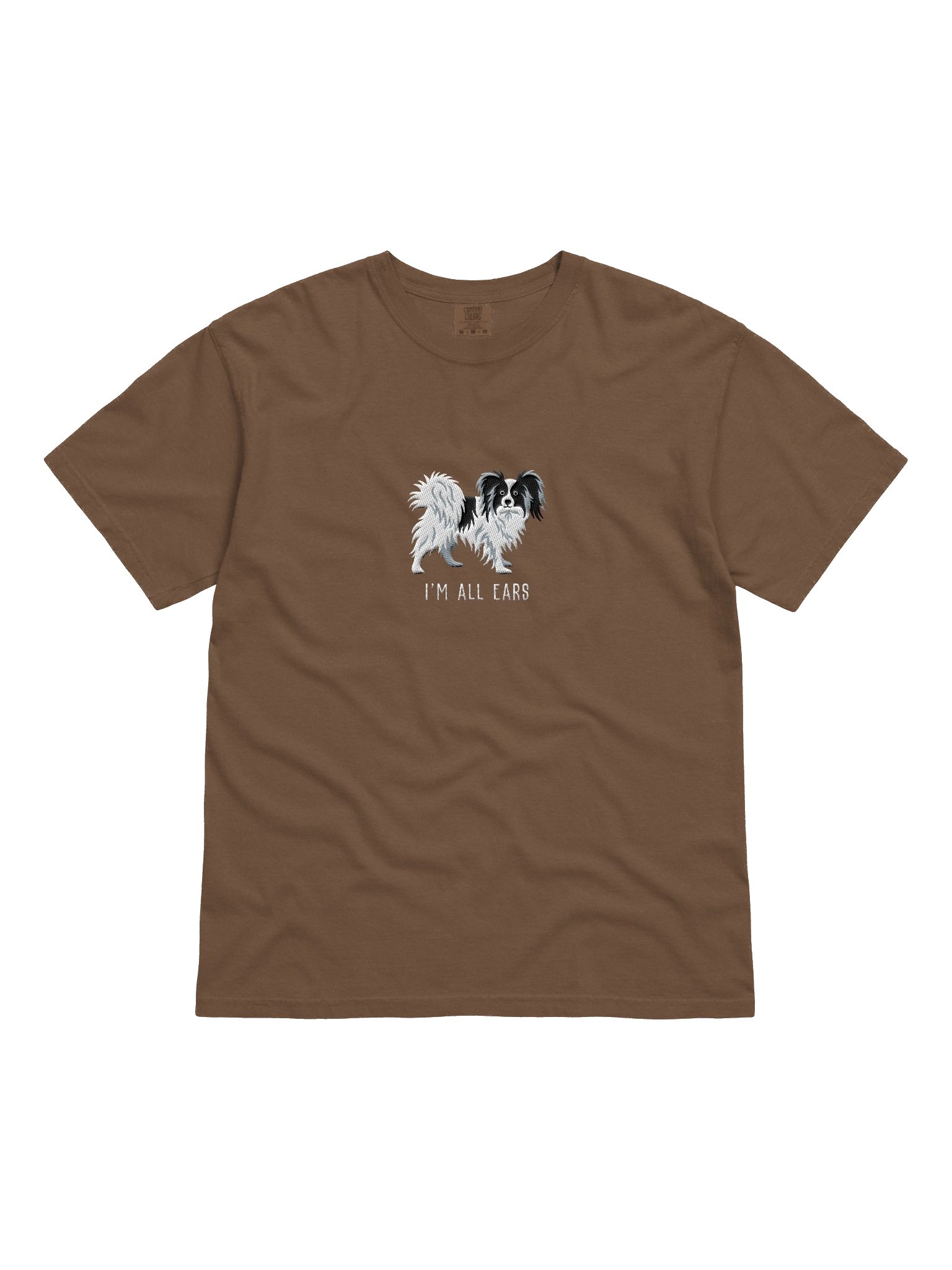 I'm All Ears T-Shirt(Embroidered) of a Papillon(Black & White) product image (4)