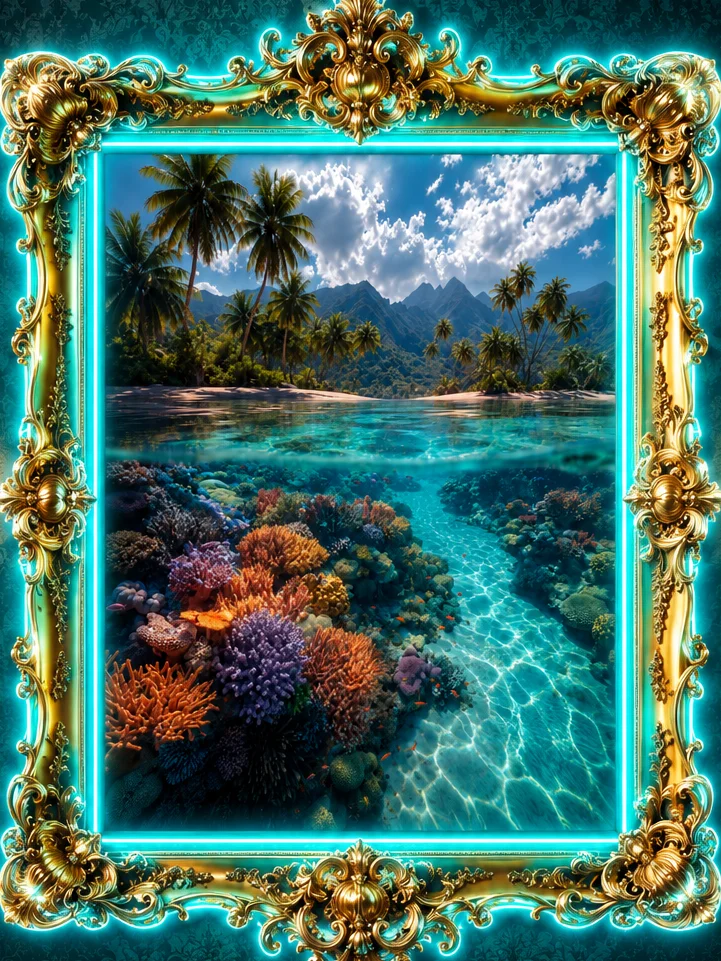 Tropical Coral Reef Paradise Island Art Print product image (1)