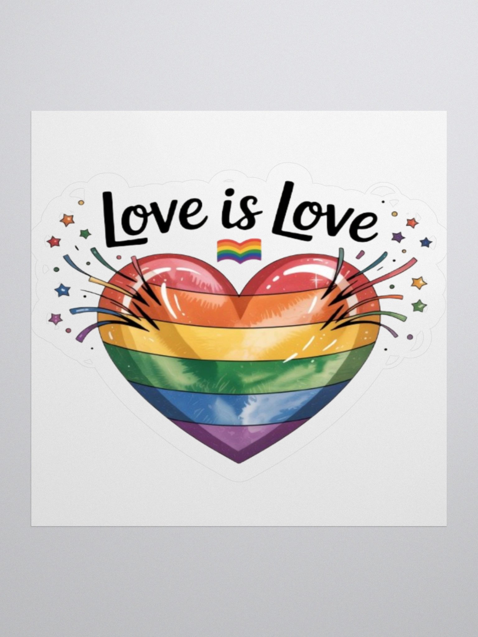 Exclusive "Love is Love" Rainbow Heart Sticker by TDS Music - Celebrate Pride product image (3)