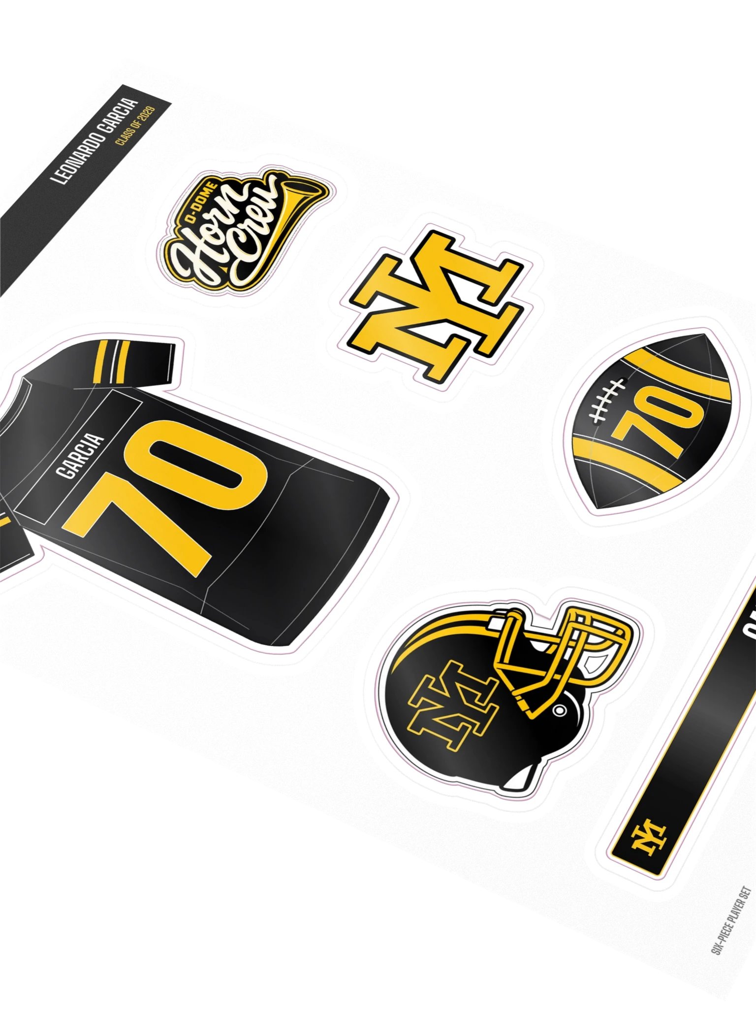 Leonardo Garcia #70 — Mustangs Sticker Sheet product image (2)