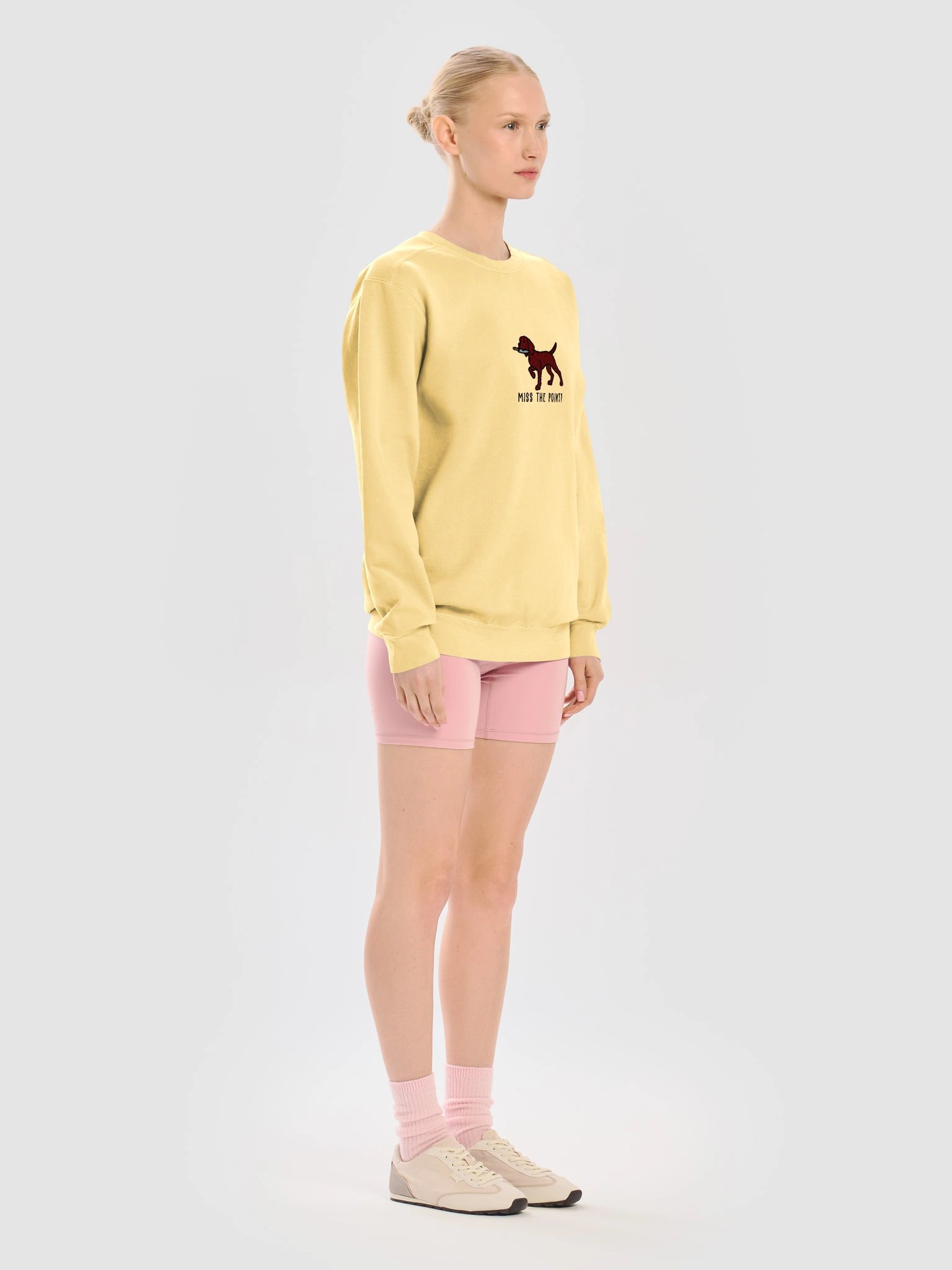 Miss the Point? Funny Chibi-Style Embroidered Premium Sweatshirt for German Shorthaired Pointer(Liver) Owners product image (47)