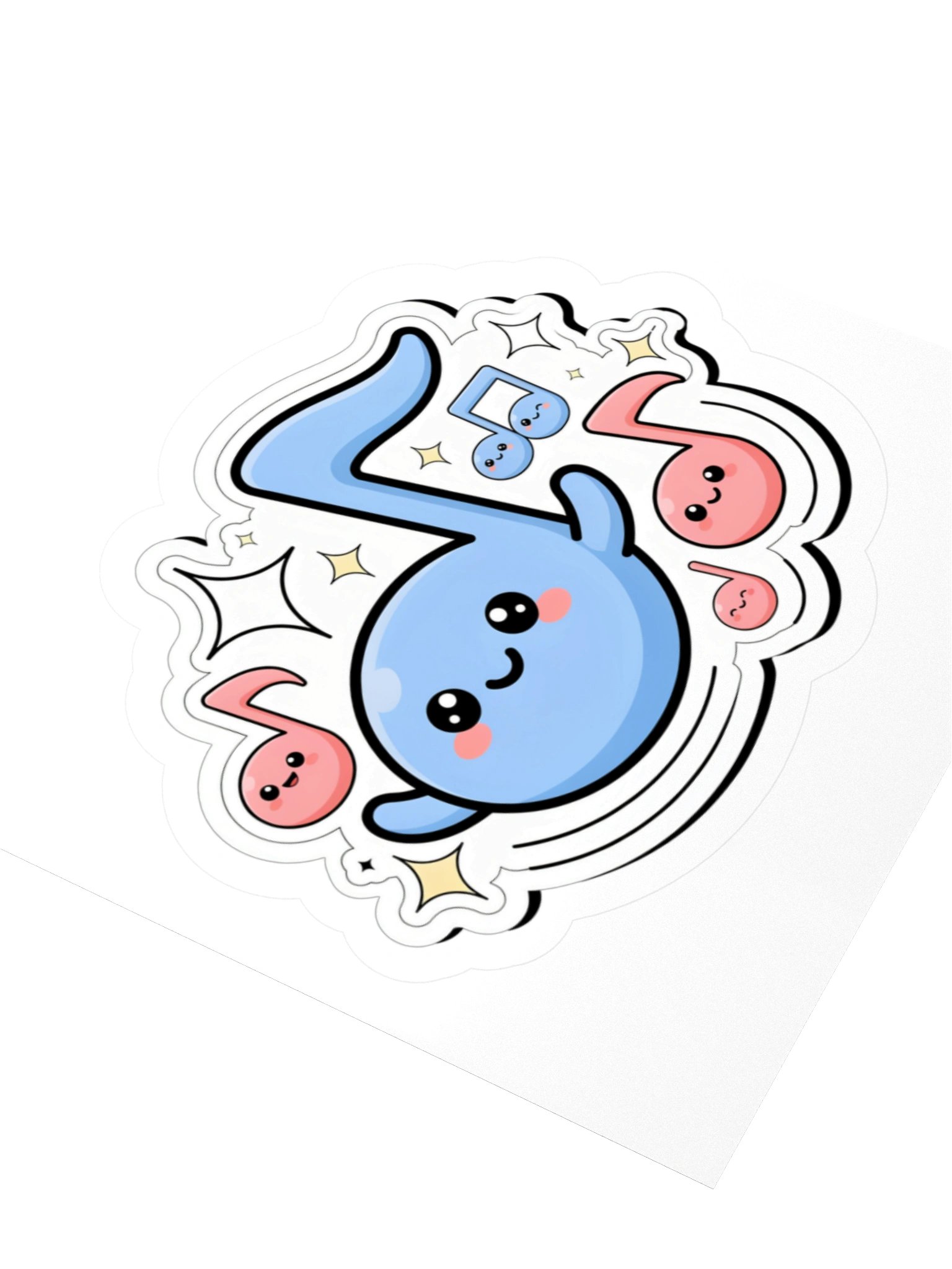 Smiling Musical Notes Kiss Cut Sticker product image (9)