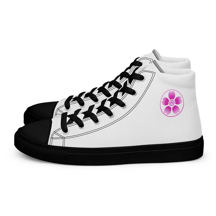 Moo Cherry Pawsom Logo Women's High-Canvas Shoes (White) product image (2)