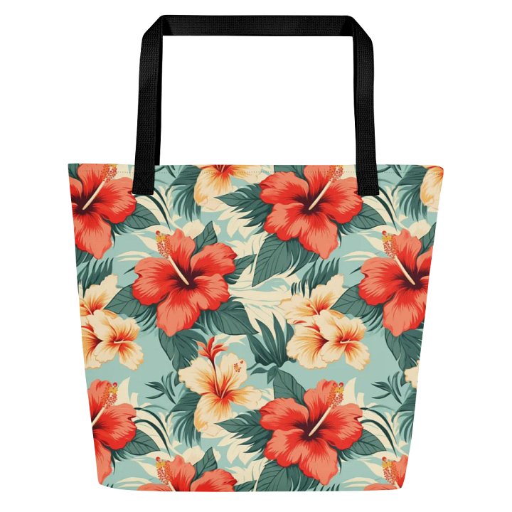 Tropical Hibiscus Print Tote Bag product image (1)