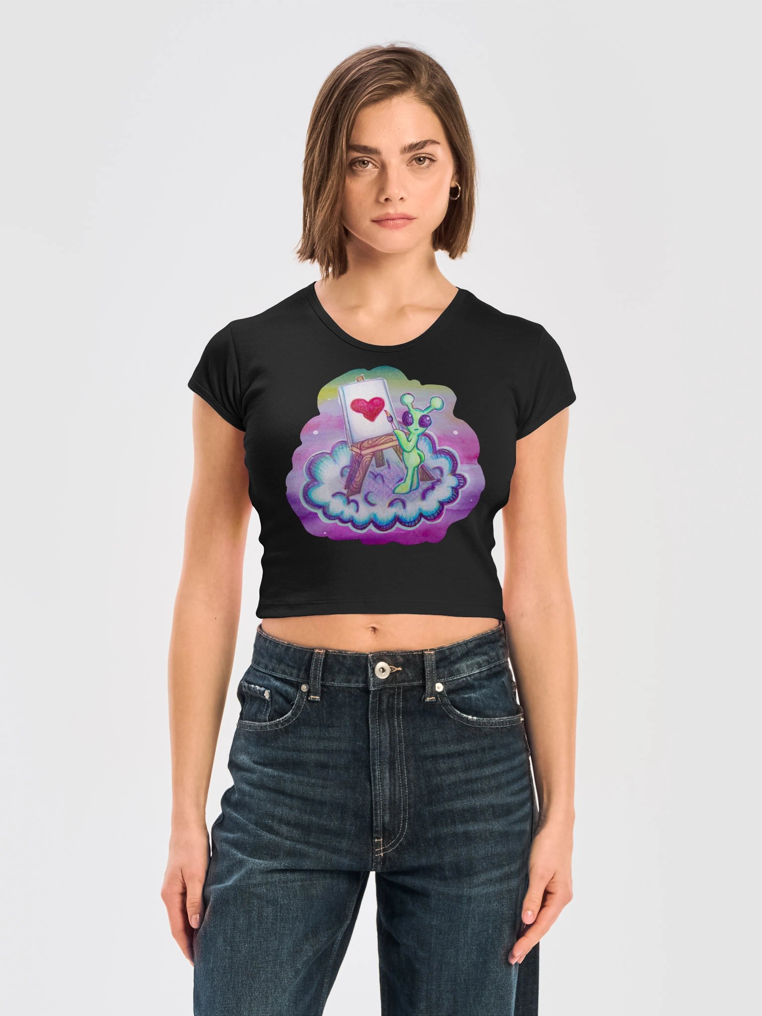 Artist Alien Crop Tee 👽🎨💗 product image (3)