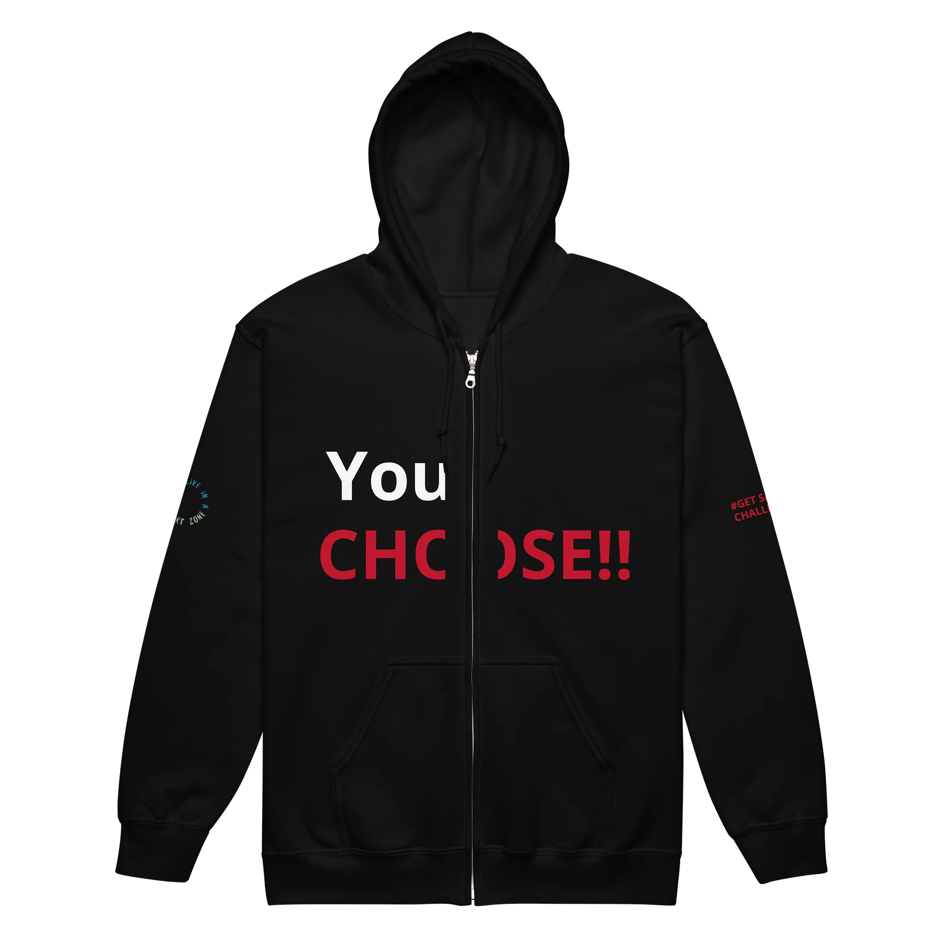 Bold Red & White Wordmark Zip Hoodie product image (2)