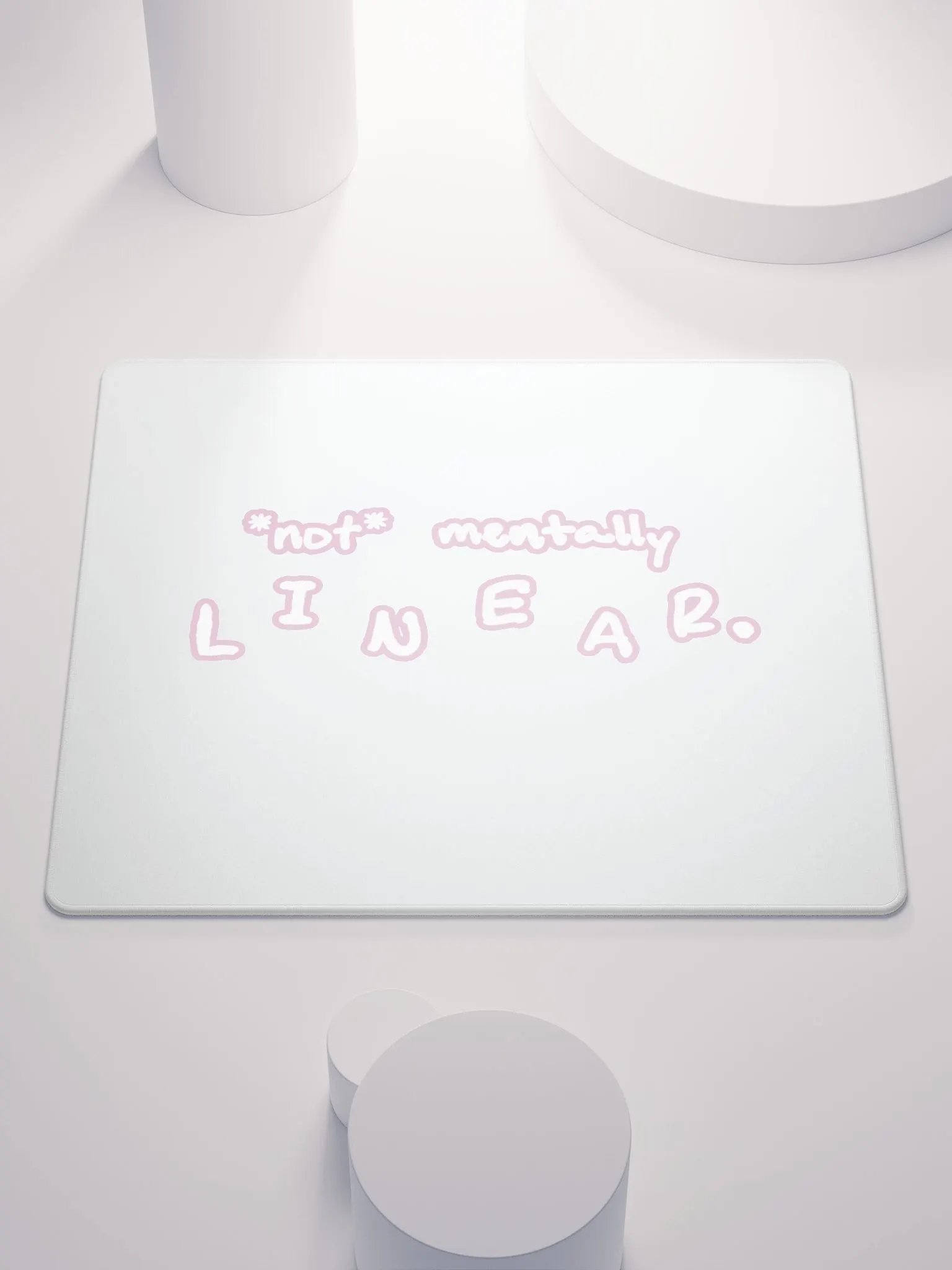 *not* mentally linear (lined design, #E1B9CE) mouse pad product image (1)