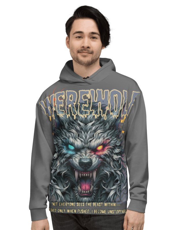 Werewolf Graphic Hoodie – Full Print Horror Streetwear Hoodie for Men & Women | Anime Wolf Aesthetic product image (2)