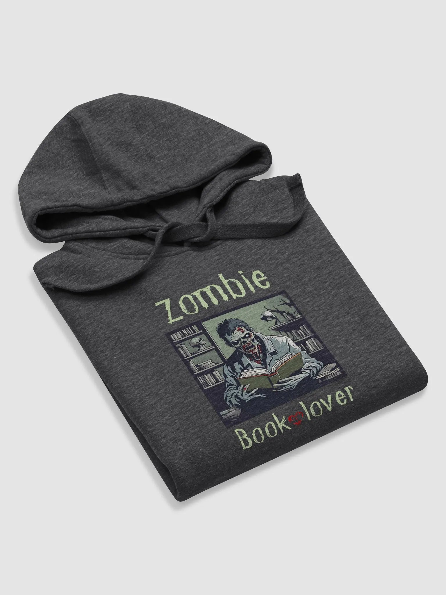 Zombie Book Lover Man - Grey Unisex Hoodie product image (5)