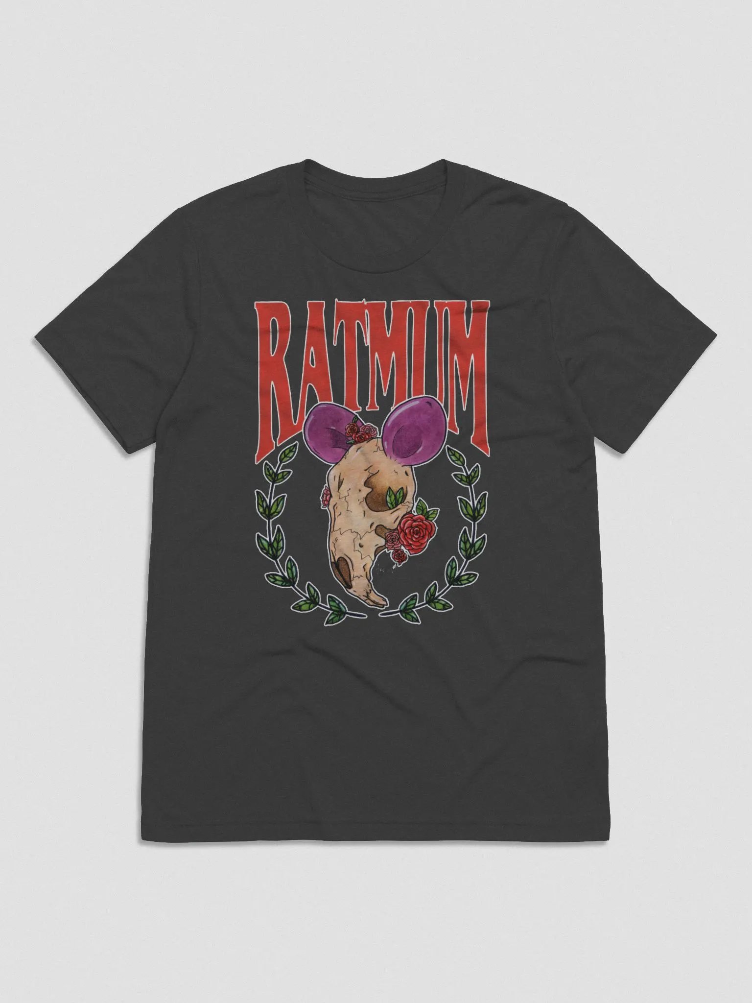AJA X RAT - Wreathed Skull T-Shirt (Charcoal) product image (2)