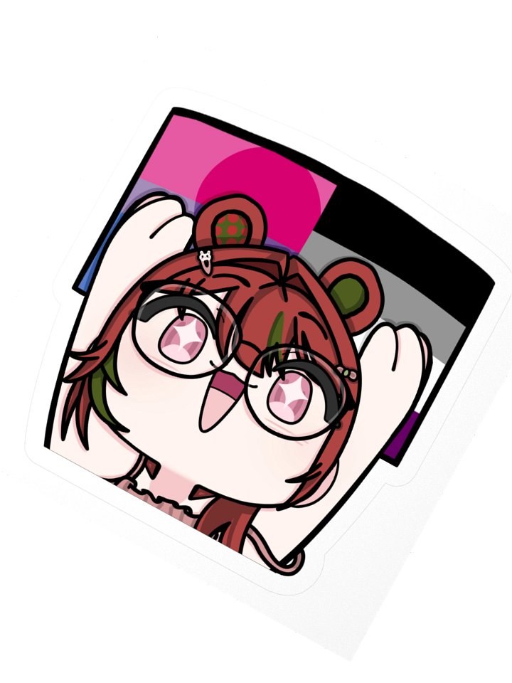 CherryBear Biromantic Asexual Flag Pride Sticker product image (2)