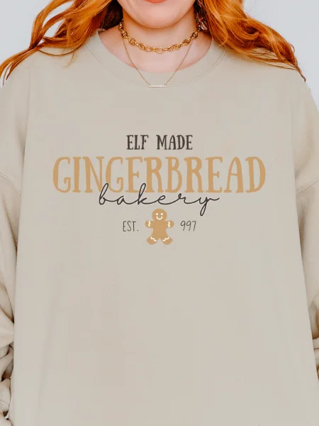 Gingerbread Elf Bakery Magical Christmas Cozy Minimalist Sweatshirt product image (6)