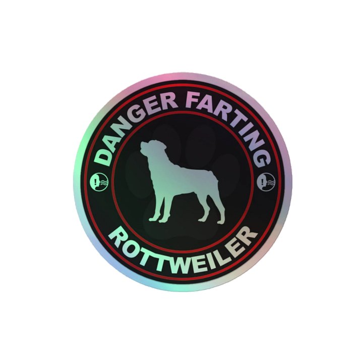 Farting Rottweiler Holographic Sticker product image (2)