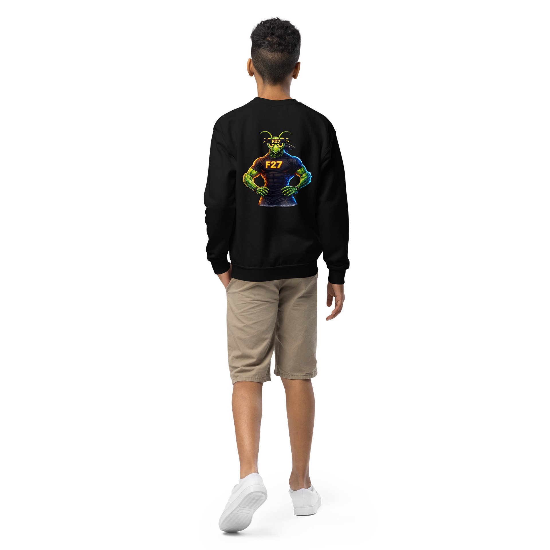 F27 Mantis Strength Youth Crew Neck Sweatshirt – Built for Focus by FayzieBobs product image (2)