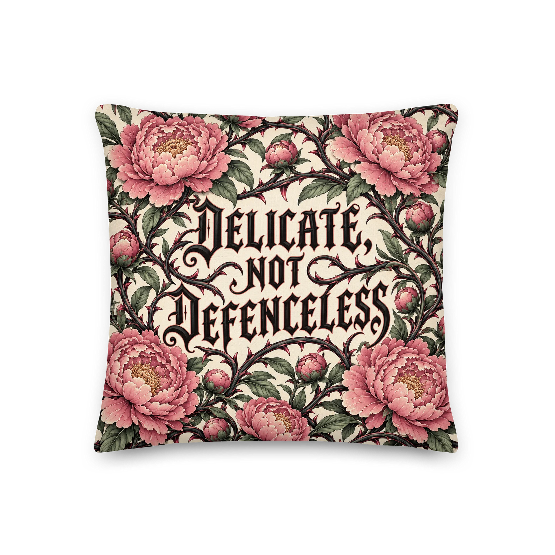 Delicate, Not Defenceless – Prickly Peony Cushion product image (1)
