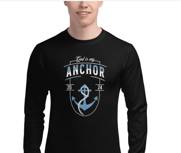 God is My Anchor Eco Long Sleeve T-Shirt - Christian Inspired product image (1)