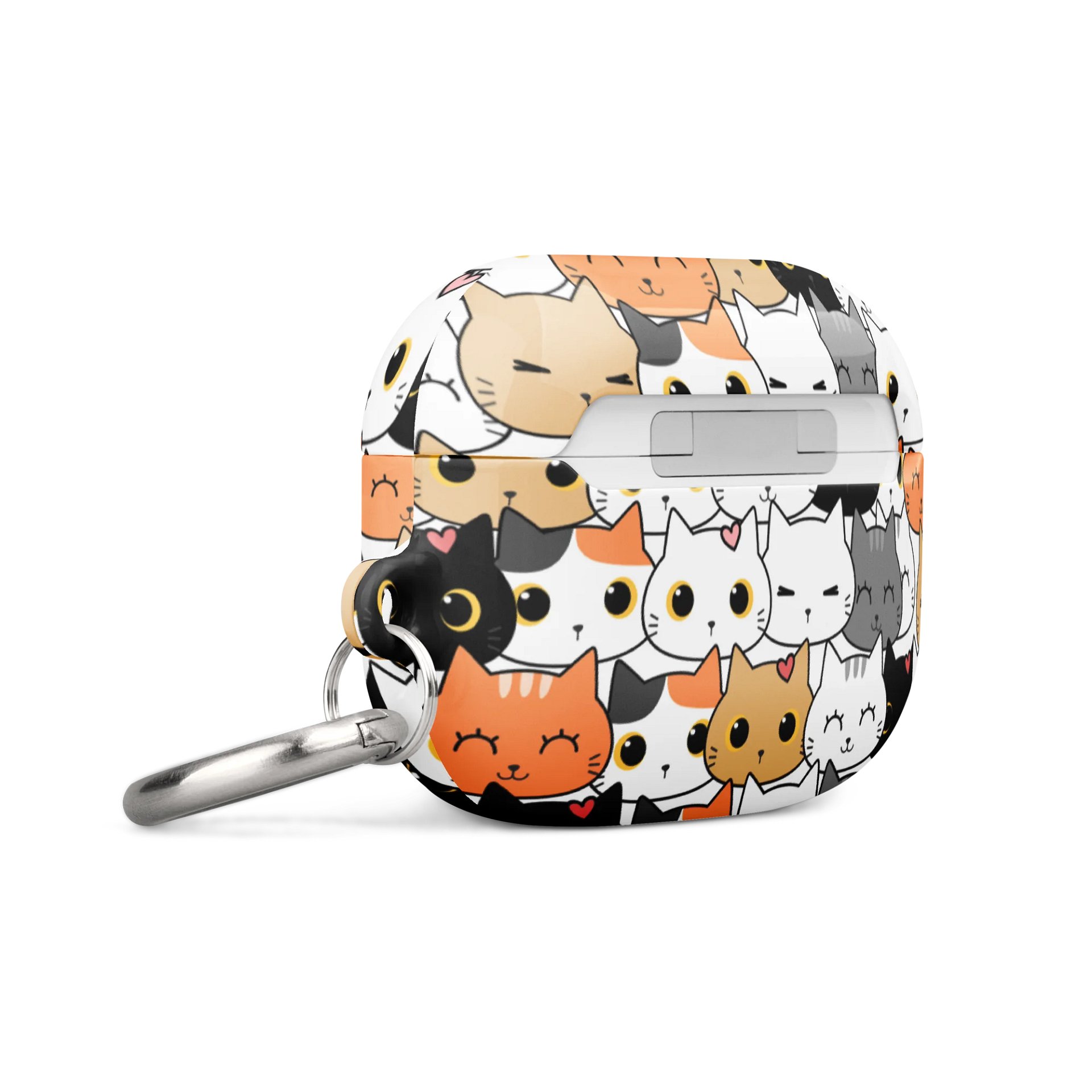 Whimsical Cat Faces All-Over Print AirPods® Case product image (19)