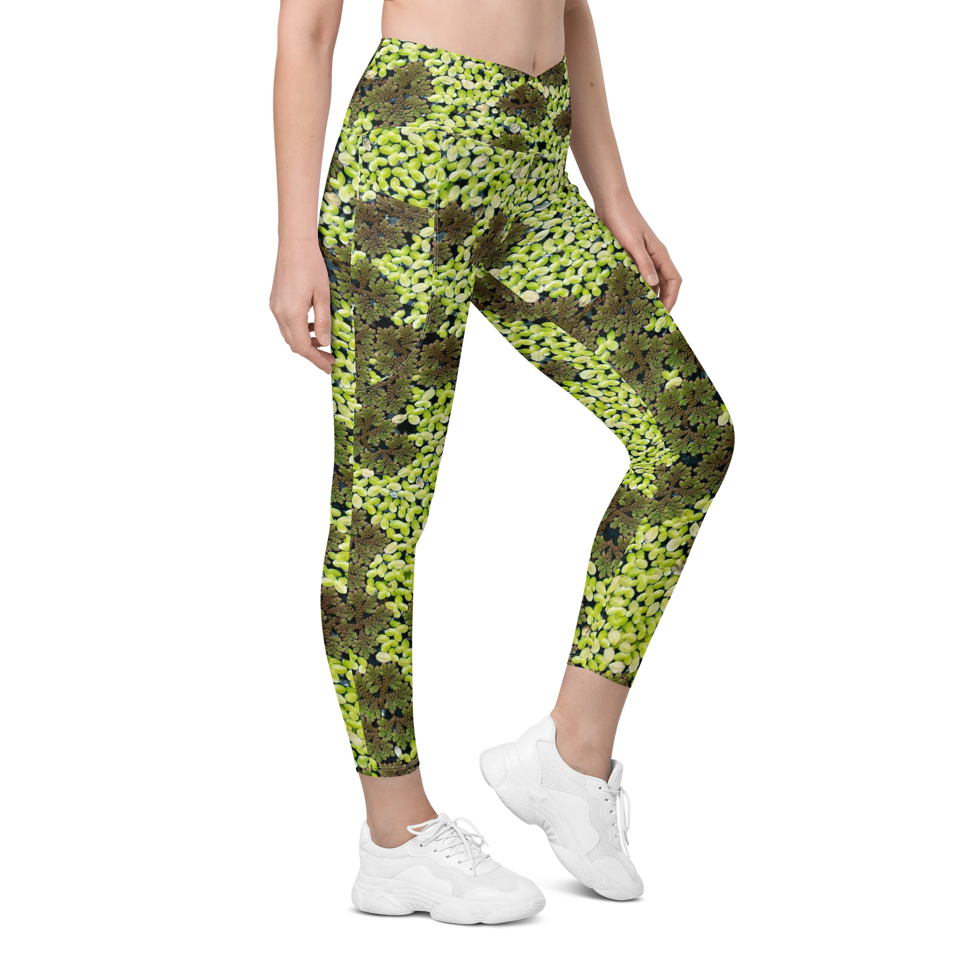 Verdant Life Light Women's Crossover High-Waisted Leggings with Dual Pockets product image (5)