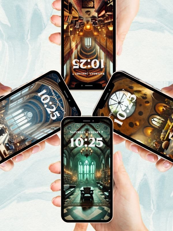 Magical Houses Common Rooms Phone Wallpaper 4K Quality Bundle for Android and IOS product image (4)