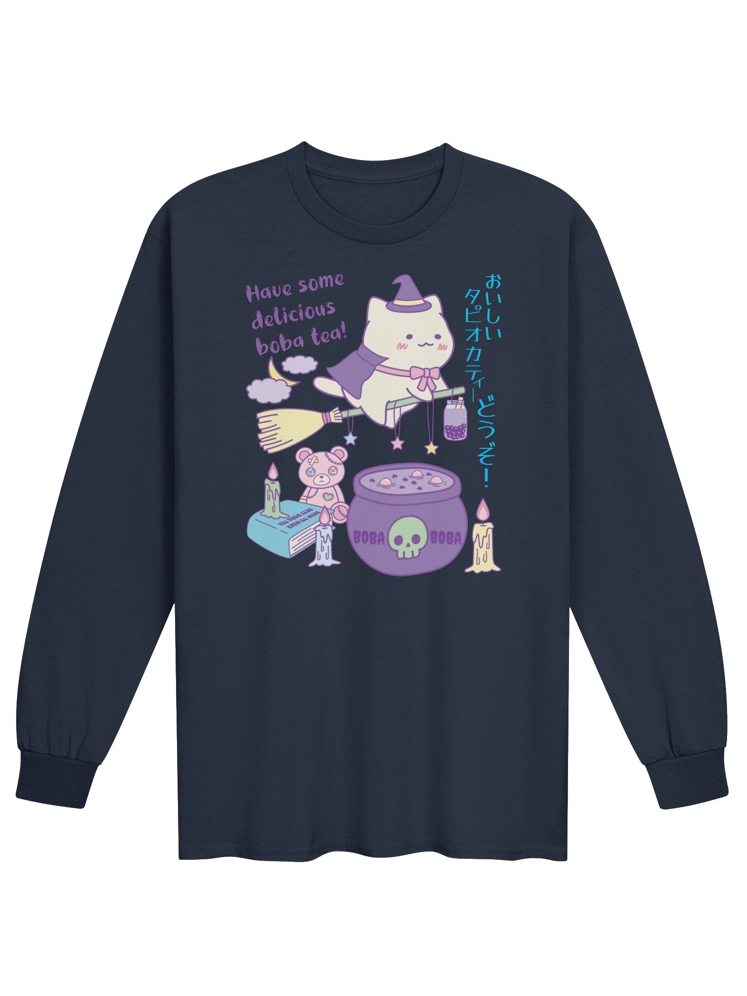 Boba Witch Cat - Unisex Adult Long Sleeve T-shirt product image (1)