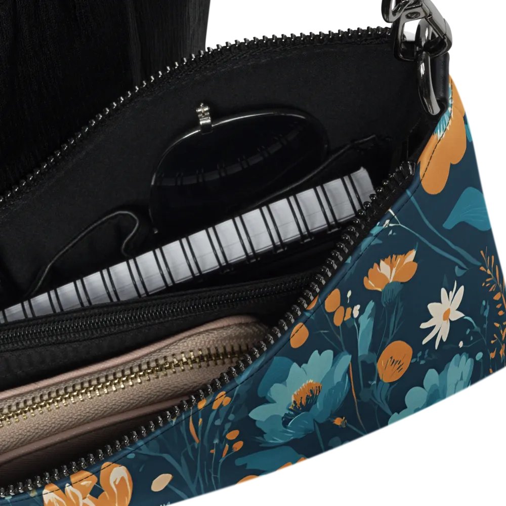 Chic Teal Flower Garden Crossbody Bag product image (6)