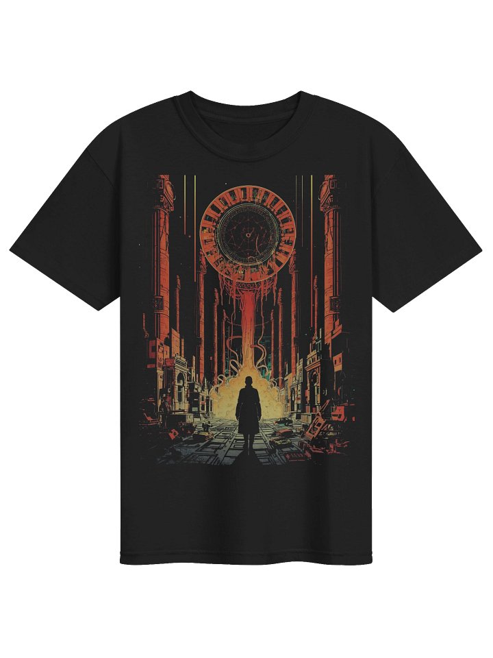 Neon Portal City Sci-Fi Heavyweight T-Shirt product image (1)
