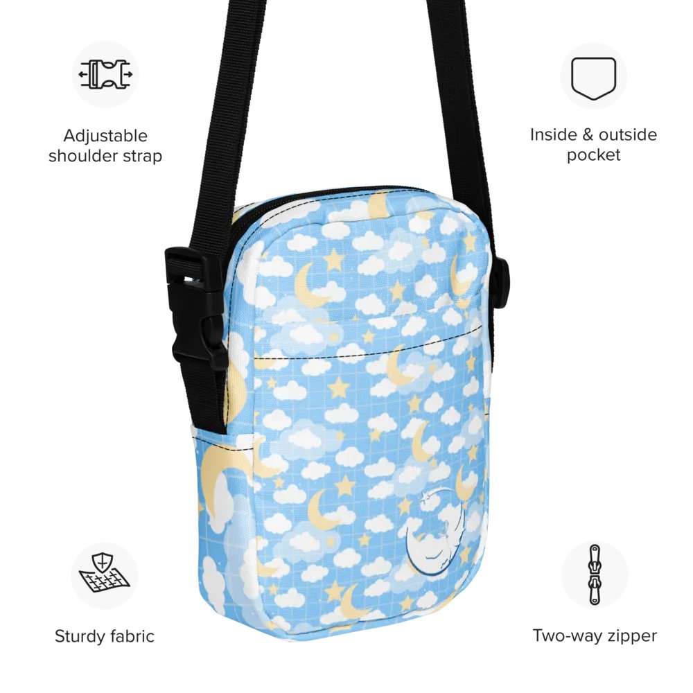 You are Enough 20 languages Blue Moon Grid Imaginary Story Cross Body Bag product image (12)
