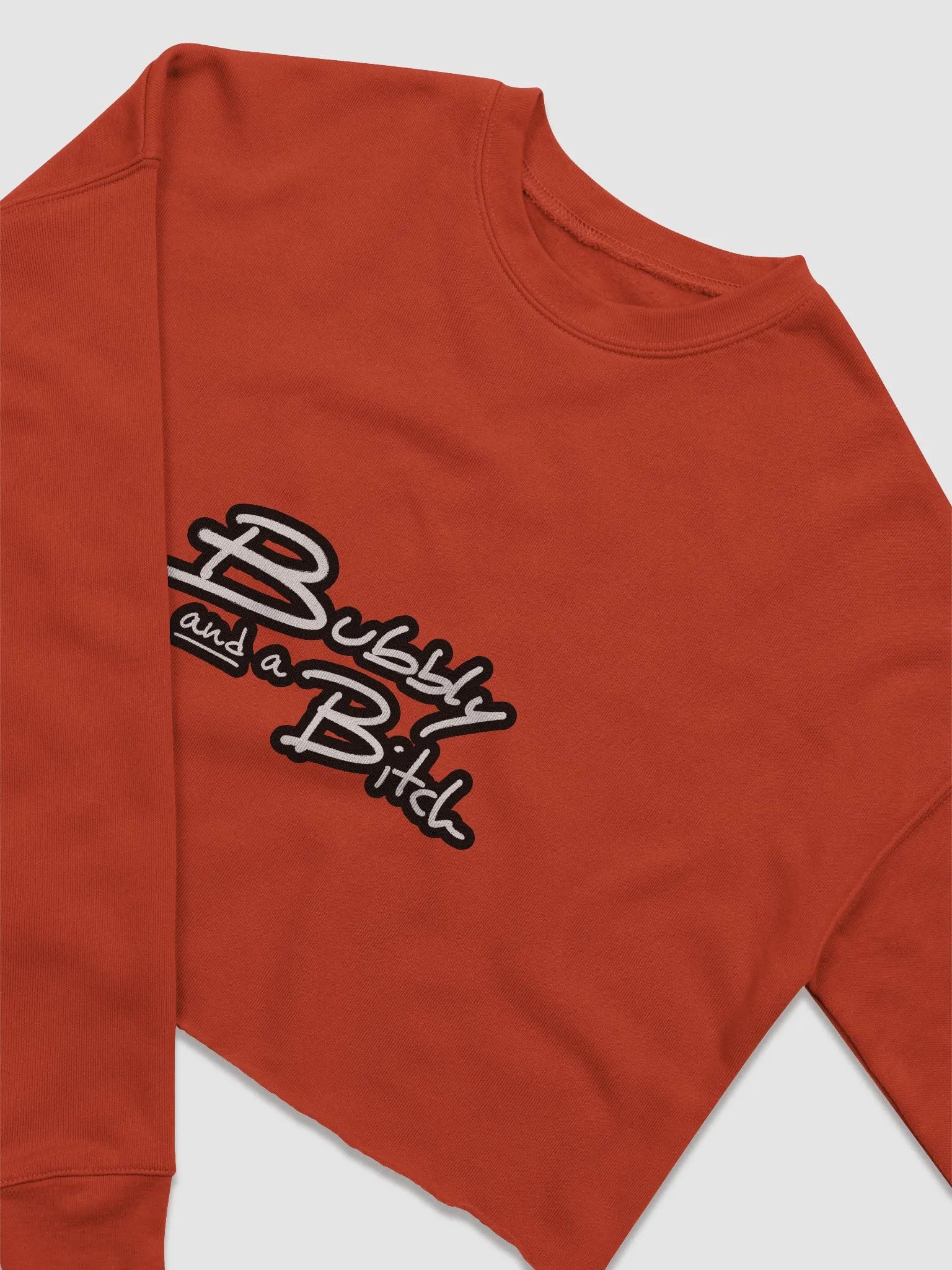 Bubbly and a B*tch (lined design) Women's Fleece Crop Sweatshirt product image (9)