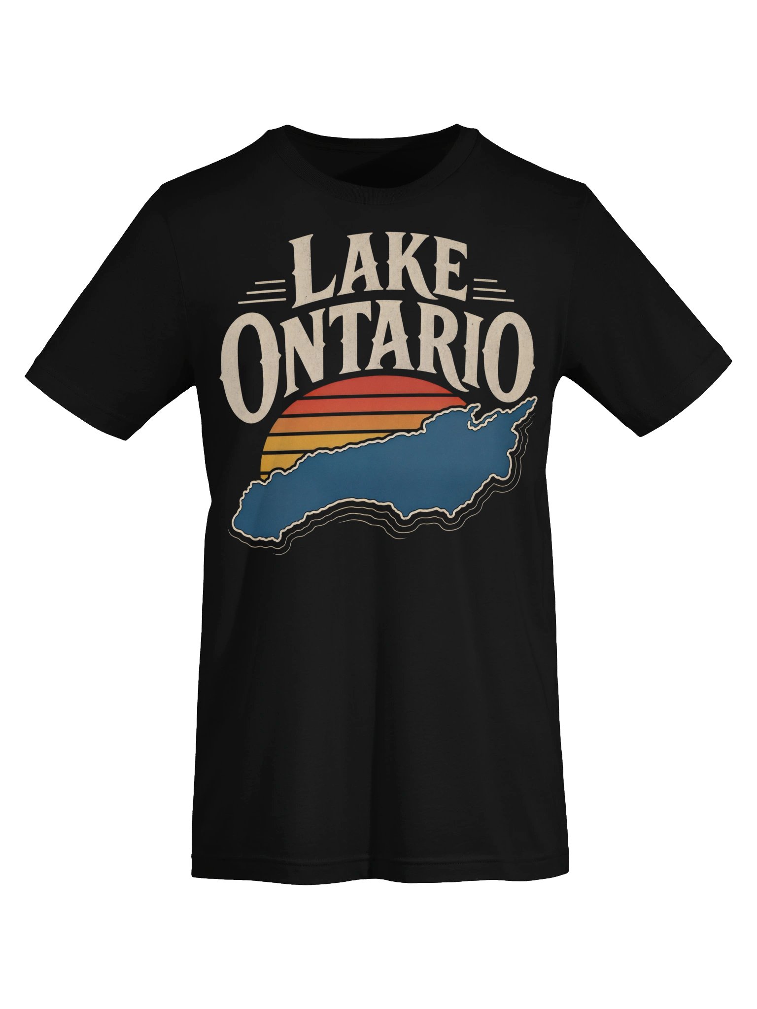 Retro Sunset Great Lakes Lake Ontario Supersoft T-shirt product image (1)